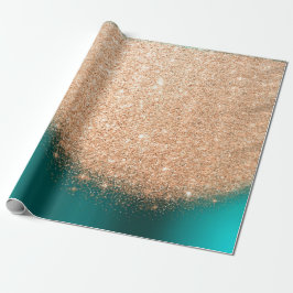 Roos Gold Makeup Confetti Glitter Blauwgroen Coppe Cadeaupapier