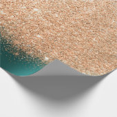 Roos Gold Makeup Confetti Glitter Blauwgroen Coppe Cadeaupapier (Hoek)