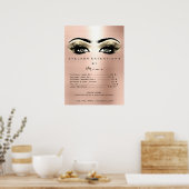 Roos Gold Makeup Eyes Lashes Extension Prices Poster (Keuken)
