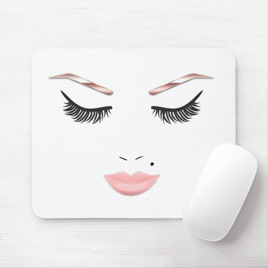 Roos Gold Makeup face Eyebrows Lips Glam Beauty Muismat (Met muis)