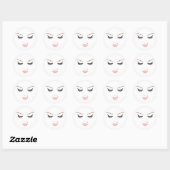 Roos Gold Makeup face Eyebrows Lips Glam Beauty Ronde Sticker (Vel)