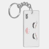 Roos Gold Makeup face Eyebrows Lips Glam Beauty Sleutelhanger (Voorkant Links)