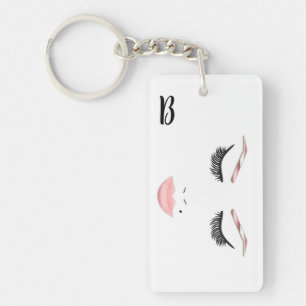 Roos Gold Makeup face Eyebrows Lips Glam Beauty Sleutelhanger