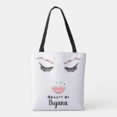 Roos Gold Makeup face Eyebrows Lips Glam Beauty Tote Bag (Achterkant)