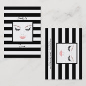 Roos Gold Makeup face Eyebrows Lips Glam Beauty Visitekaartje (Voorkant / Achterkant)