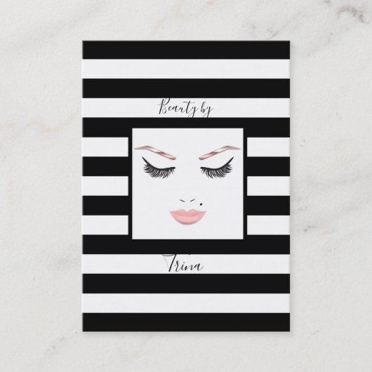 Roos Gold Makeup face Eyebrows Lips Glam Beauty Visitekaartje (Voorkant)