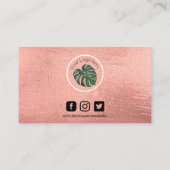 Roos Gold Makeup Hair Logo Loyalty Kaart Visitekaartje (Achterkant)