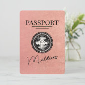 Roos Gold Malediven Paspoort Bewaar de datum Save The Date (Staand voorkant)