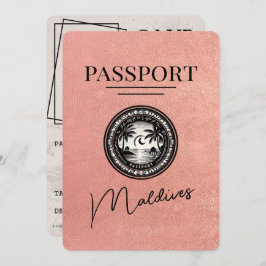 Roos Gold Malediven Paspoort Bewaar de datum Save The Date