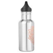 Roos Gold Mandala Aangepaste naam Waterfles (Links)