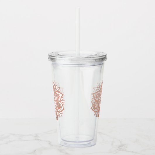 Roos Gold Mandala Acryl Drinkbeker (Rechts)