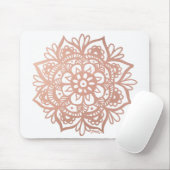 Roos Gold Mandala - Bloerroze Mousepad Muismat (Met muis)