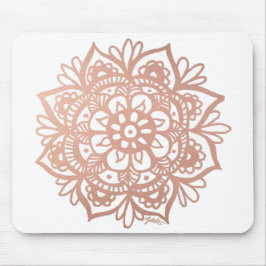 Roos Gold Mandala - Bloerroze Mousepad Muismat