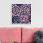 Roos Gold Mandala Collectie Blauw design Canvas Afdruk (Insitu (Woonkamer))