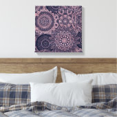 Roos Gold Mandala Collectie Blauw design Canvas Afdruk (Insitu (Slaapkamer))