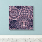 Roos Gold Mandala Collectie Blauw design Canvas Afdruk (Insitu (Houten vloer))