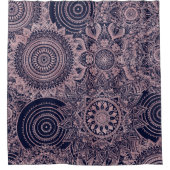 Roos Gold Mandala Collectie Blauw design Douchegordijn (Voorkant)