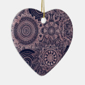 Roos Gold Mandala Collectie Blauw design Keramisch Ornament (Rechts)