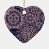 Roos Gold Mandala Collectie Blauw design Keramisch Ornament (Achterkant)