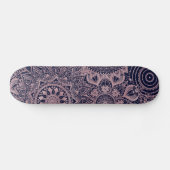 Roos Gold Mandala Collectie Blauw design Persoonlijk Skateboard (Horizontaal)