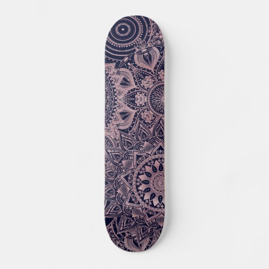 Roos Gold Mandala Collectie Blauw design Persoonlijk Skateboard (Voorkant)