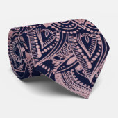 Roos Gold Mandala Collectie Blauw design Stropdas (Opgerold)