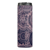 Roos Gold Mandala Collectie Blauw design Thermosbeker (Achterkant)