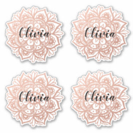 Roos Gold Mandala Custom Name Sticker