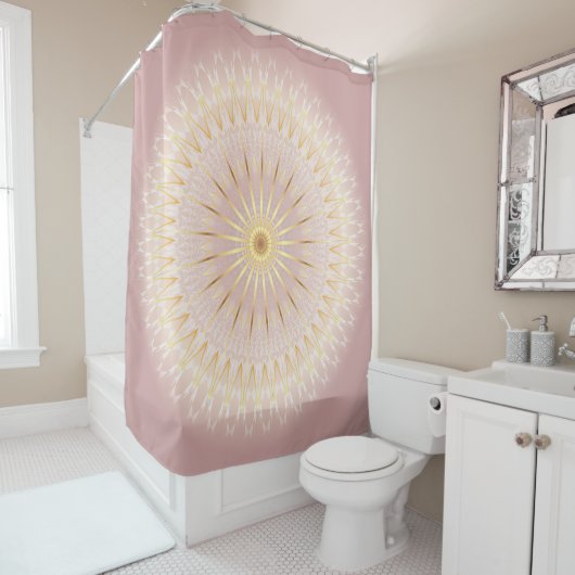 Roos Gold Mandala Douchegordijn (In situ)