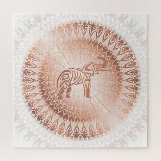 Roos Gold Mandala Elephant Legpuzzel (Verticaal)