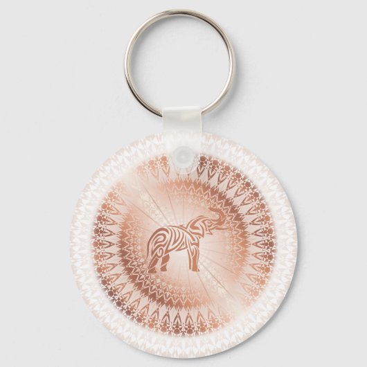 Roos Gold Mandala Elephant Sleutelhanger (Achterkant)