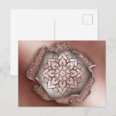 ROOS GOLD MANDALA GLITTER TORN PAPIER BRIEFKAART (Voorkant / Achterkant)