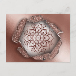 ROOS GOLD MANDALA GLITTER TORN PAPIER BRIEFKAART