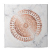 Roos Gold Mandala Gray Marble Tegeltje (Voorkant)