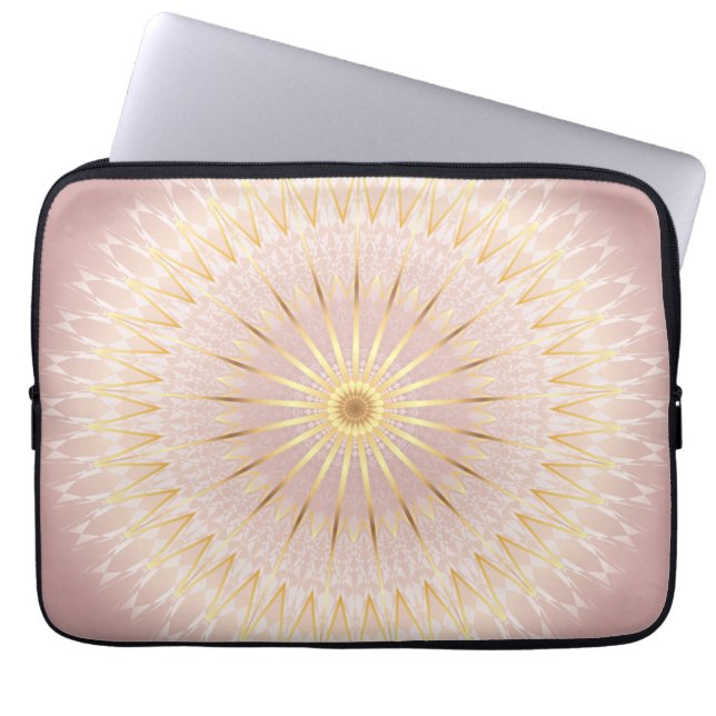 Roos Gold Mandala Laptop Sleeve (Voorkant)