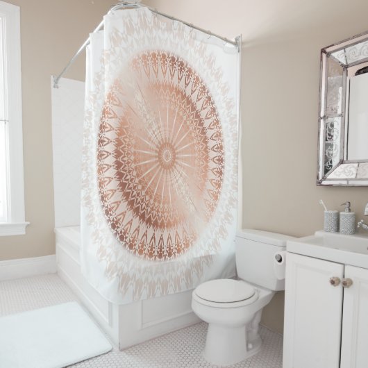 Roos Gold Mandala Modern Douchegordijn (In situ)