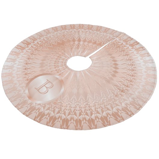Roos Gold Mandala Monogram Fleece Kerstboom Rok (Gekanteld)