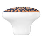 Roos-Gold Mandala op blauwe achtergrond Keramische Knop (Zijkant)