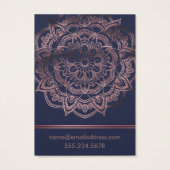 Roos Gold Mandala over Kaarten op marinescherm Visitekaartjes (Achterkant)