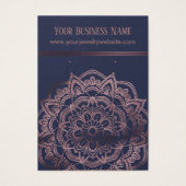 Roos Gold Mandala over Kaarten op marinescherm Visitekaartjes (Voorkant)