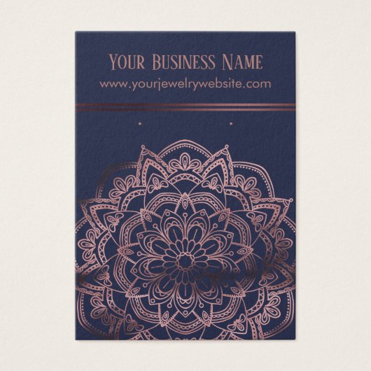 Roos Gold Mandala over Kaarten op marinescherm Visitekaartjes (Voorkant)