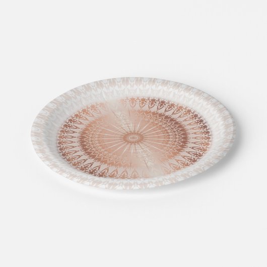 Roos Gold Mandala Papieren Bordje (Gekanteld)