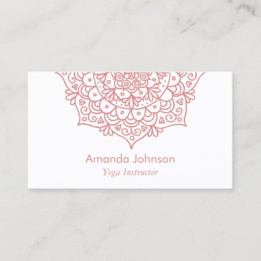 Roos Gold Mandala Yoga Instructor Visitekaartje (Voorkant)