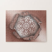 Roos Gold Mandala yoga zen Legpuzzel (Horizontaal)