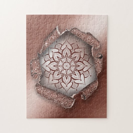 Roos Gold Mandala yoga zen Legpuzzel (Verticaal)