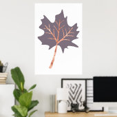 Roos Gold Maple Leaf Wall Print (Thuiskantoor)