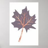 Roos Gold Maple Leaf Wall Print (Voorkant)