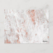 Roos Gold Marble 21st Birthday Party Save the Date Briefkaart (Achterkant)