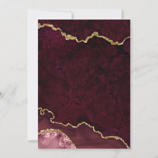 Roos Gold Marble Agate Geode Eerste Heilige Commun Kaart (Achterkant)