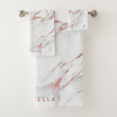 Roos Gold Marble Bad Handdoek (Insitu)
